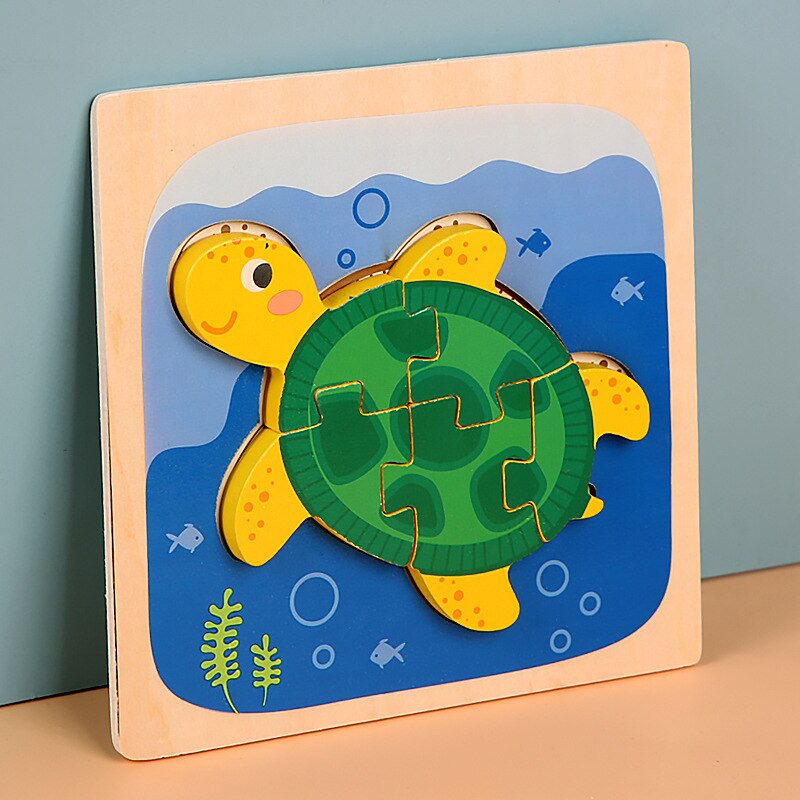 Fidtoy Wooden Animal Puzzle for Toddlers – Montessori Shape & Color Learning Toy