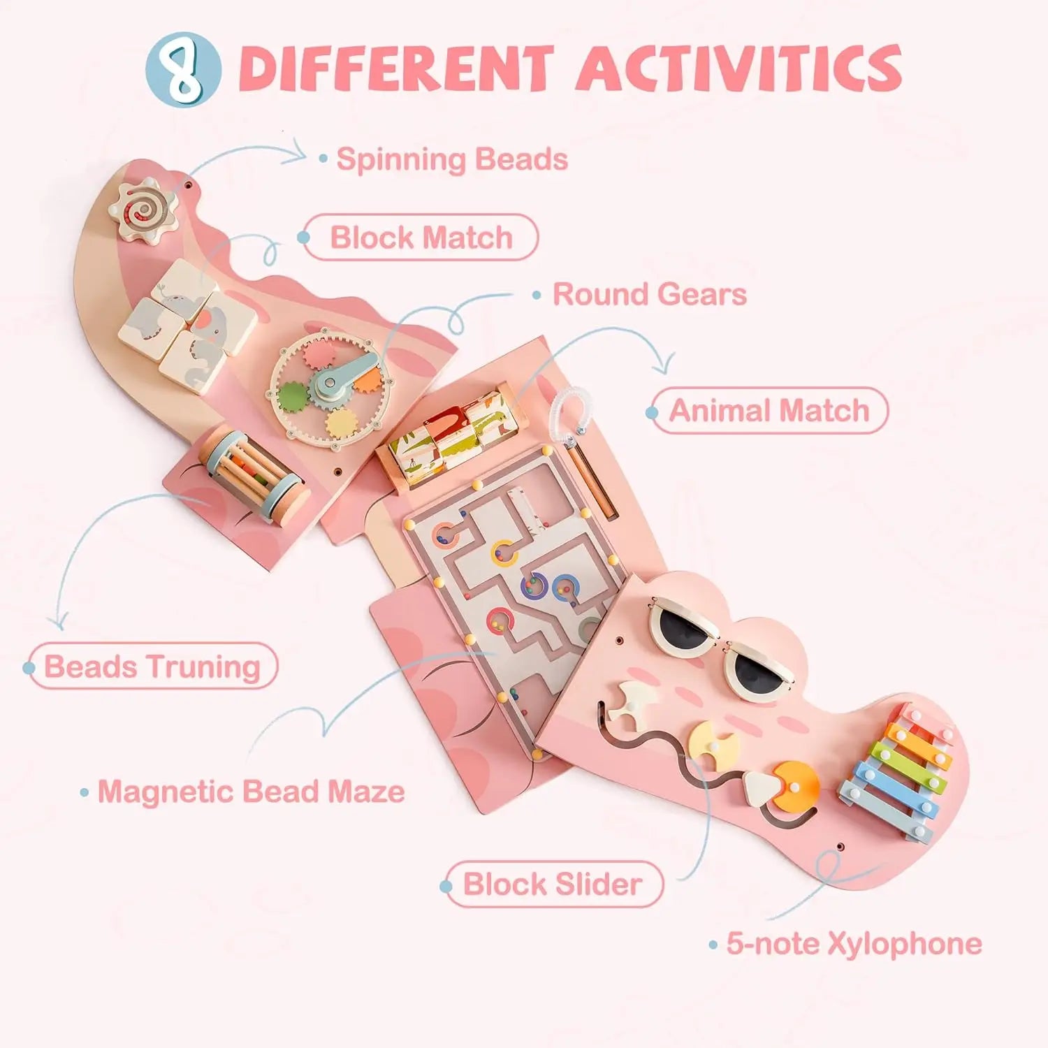 Fidtoy Robotime Wall-Mounted Busy Board - Interactive Montessori Toy for Kids