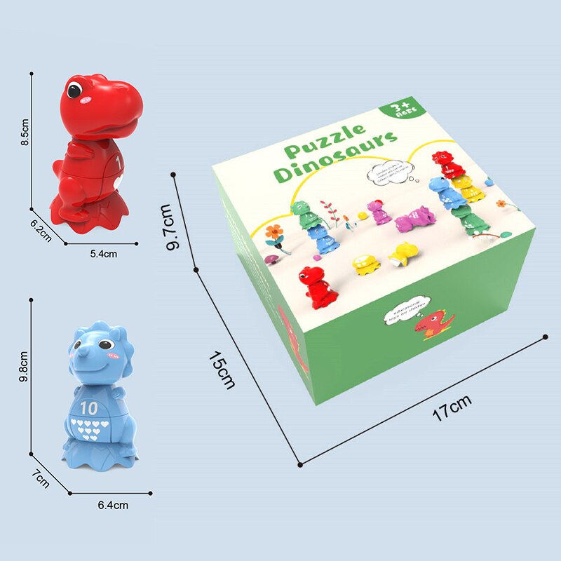 Juguete de clasificación de geometría de dinosaurios y coincidencia de números