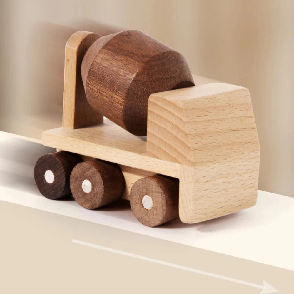 Fidtoy Wooden Vehicle Toy Set for Kids | Montessori Construction & Transportation Play