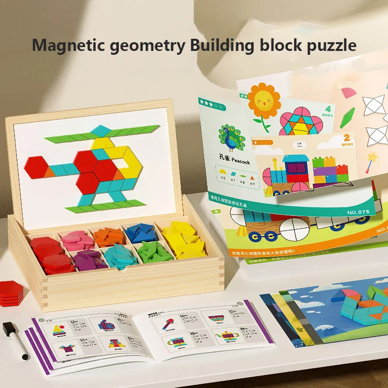 Bloques Magnéticos de Madera Fidtoy - Juguete Educativo Creativo para Niños