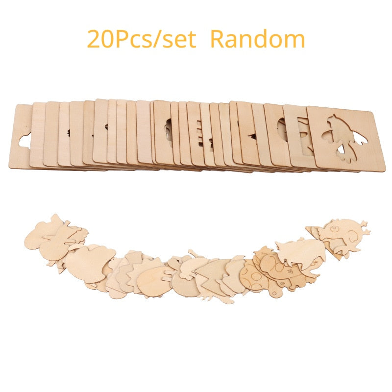 Fidtoy Plantillas de Dibujo de Madera DIY Set de Juguetes Montessori de Arte (20 Piezas)