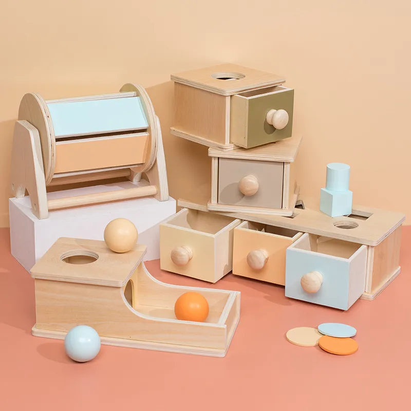 Juguete de bloques de construcción de madera coloridos Fidtoy para niños pequeños