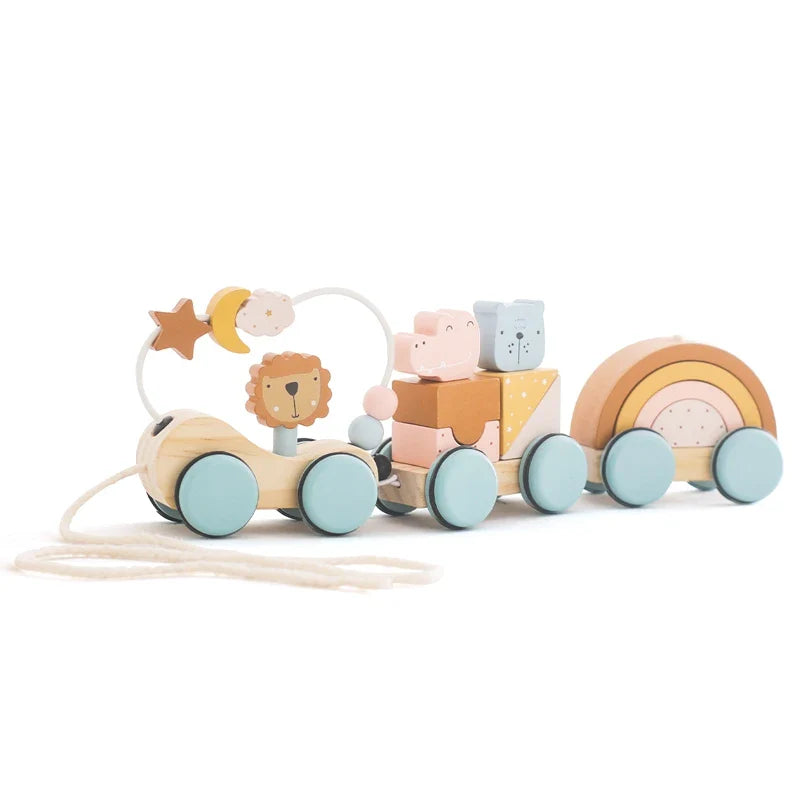 Bead Tracks™ – Trein, Auto & Motoriek – Houten Kralen- en Sleepet