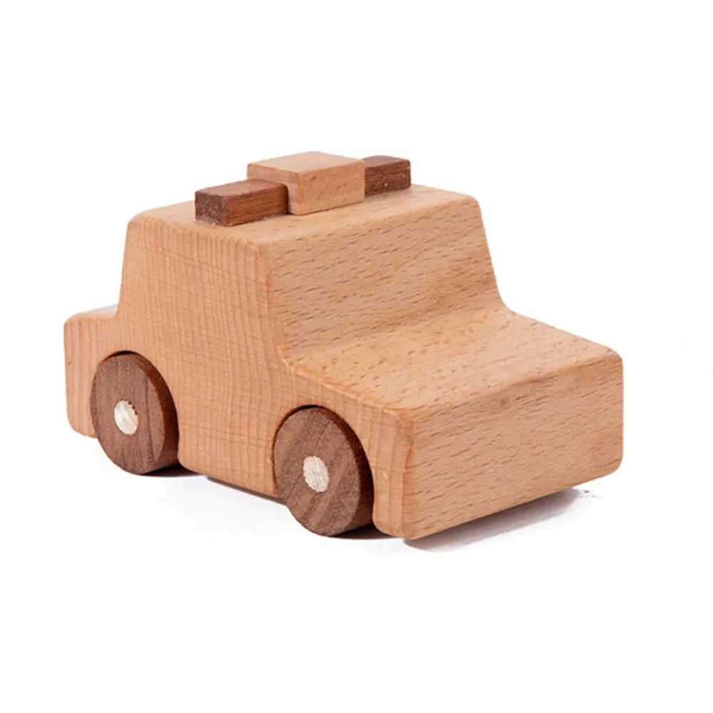 Fidtoy Wooden Vehicle Toy Set for Kids | Montessori Construction & Transportation Play
