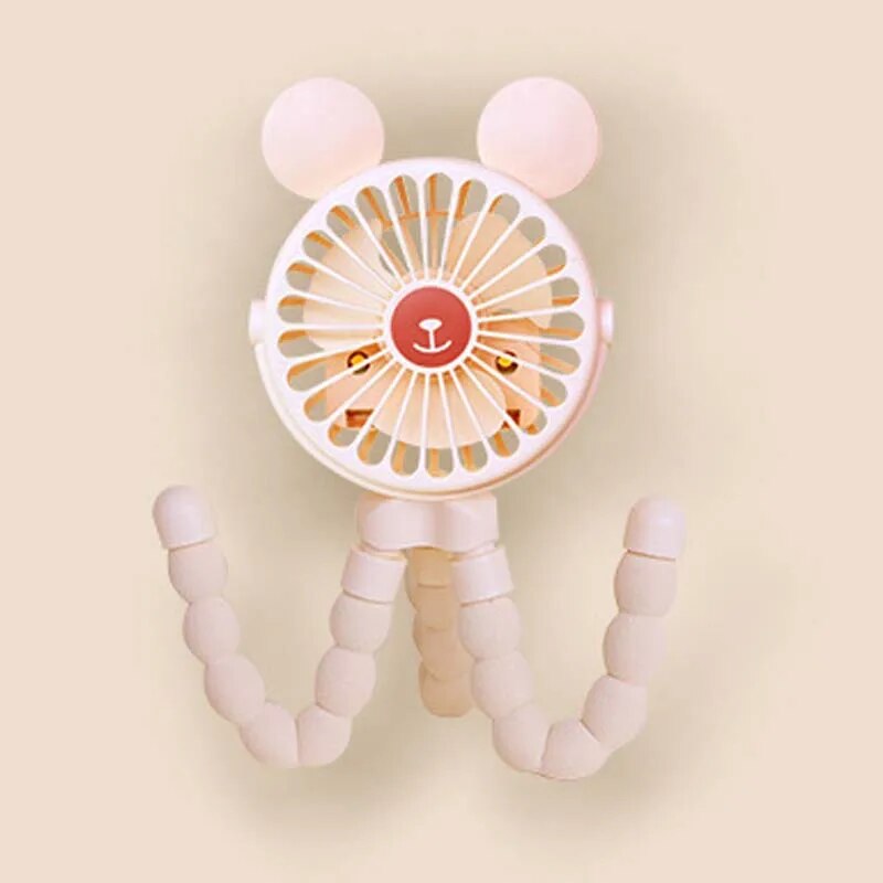 Fidtoy Ventilador Portátil para Cochecito con Clip, Ventilador de Enfriamiento para Bebé, Recargable por USB
