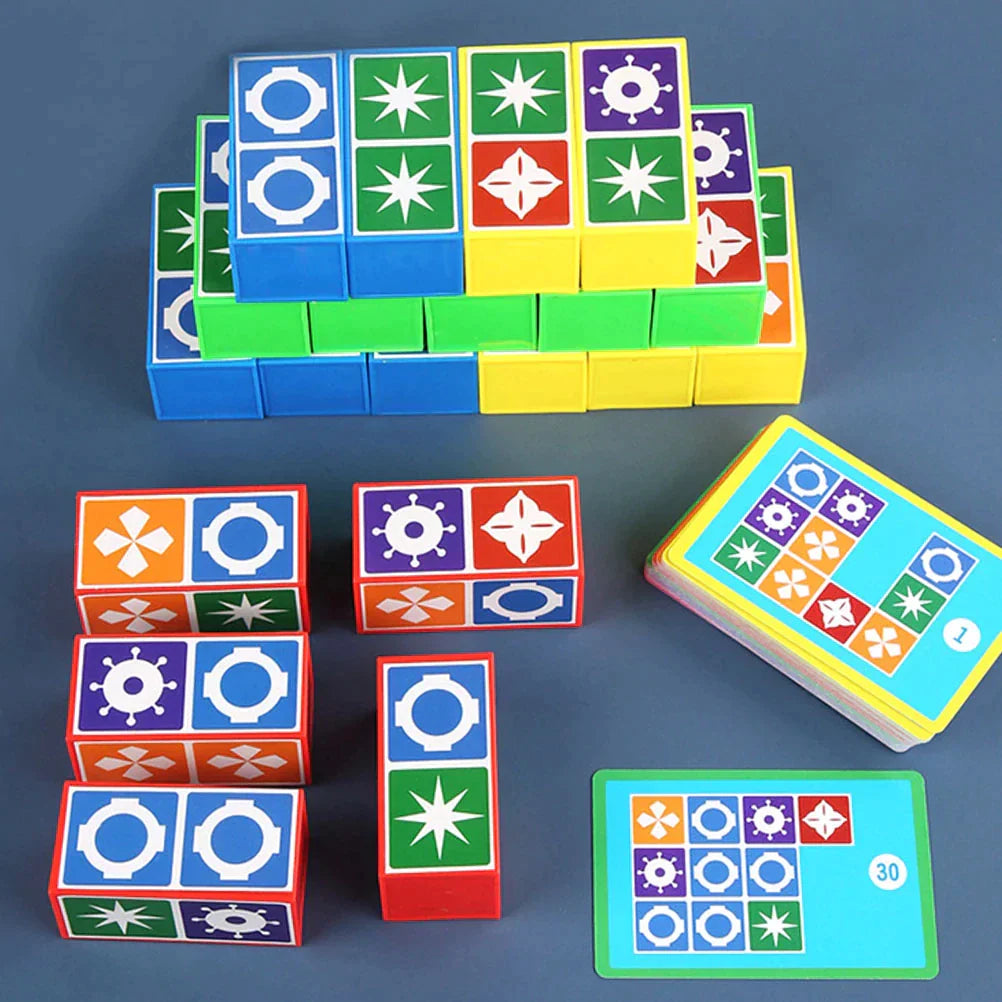 Fidtoy Puzzle Board Game for Kids Brain Development Matching Blocks Game for 3+ Year Olds Family Game Night Logic Thinking Training Toy