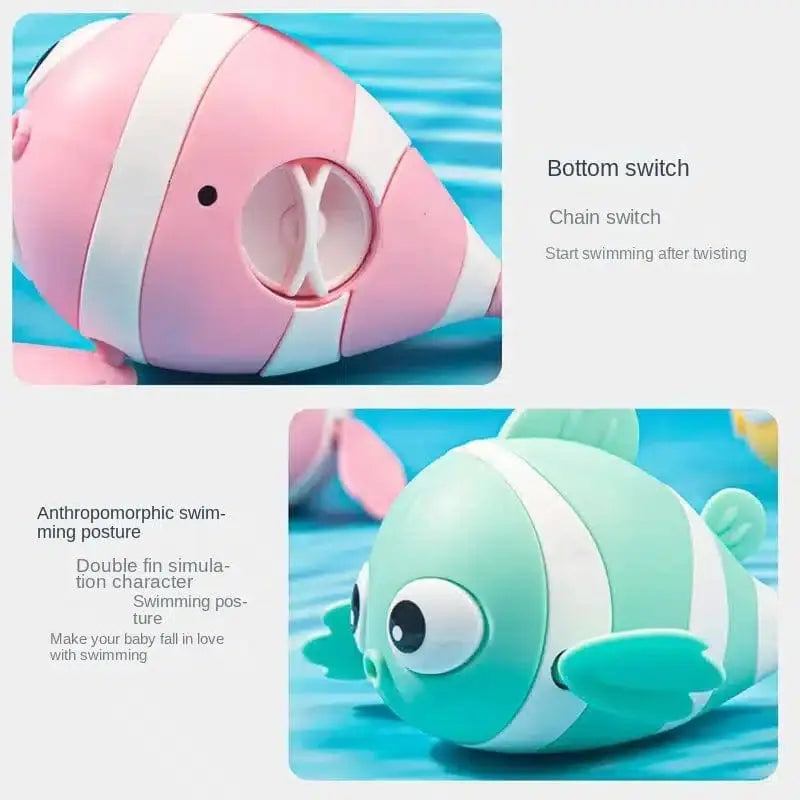 Fidtoy Swimming Clown Fish Bath Toy for Toddlers Water Play Toy