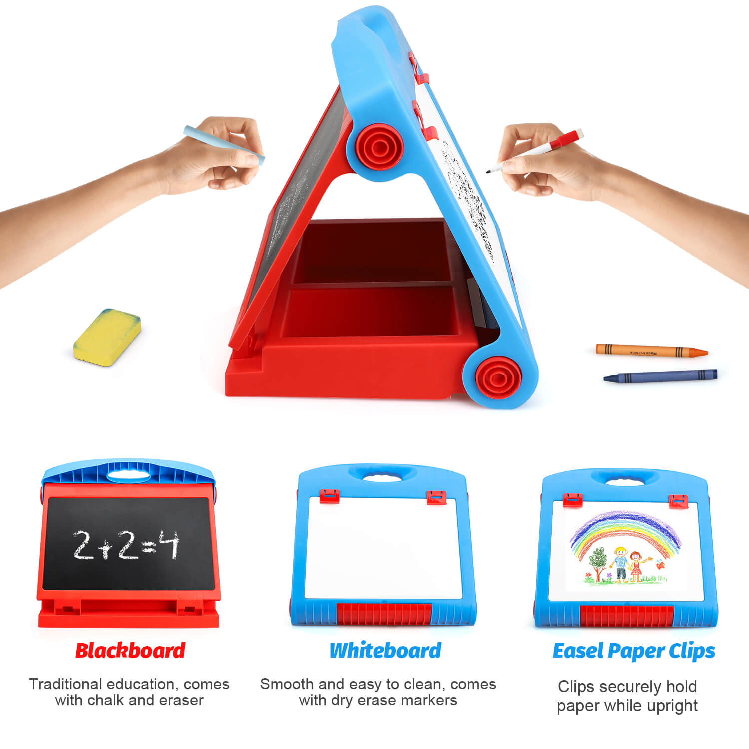Juego de pizarra blanca y negra Fidtoy 3 en 1 para niños