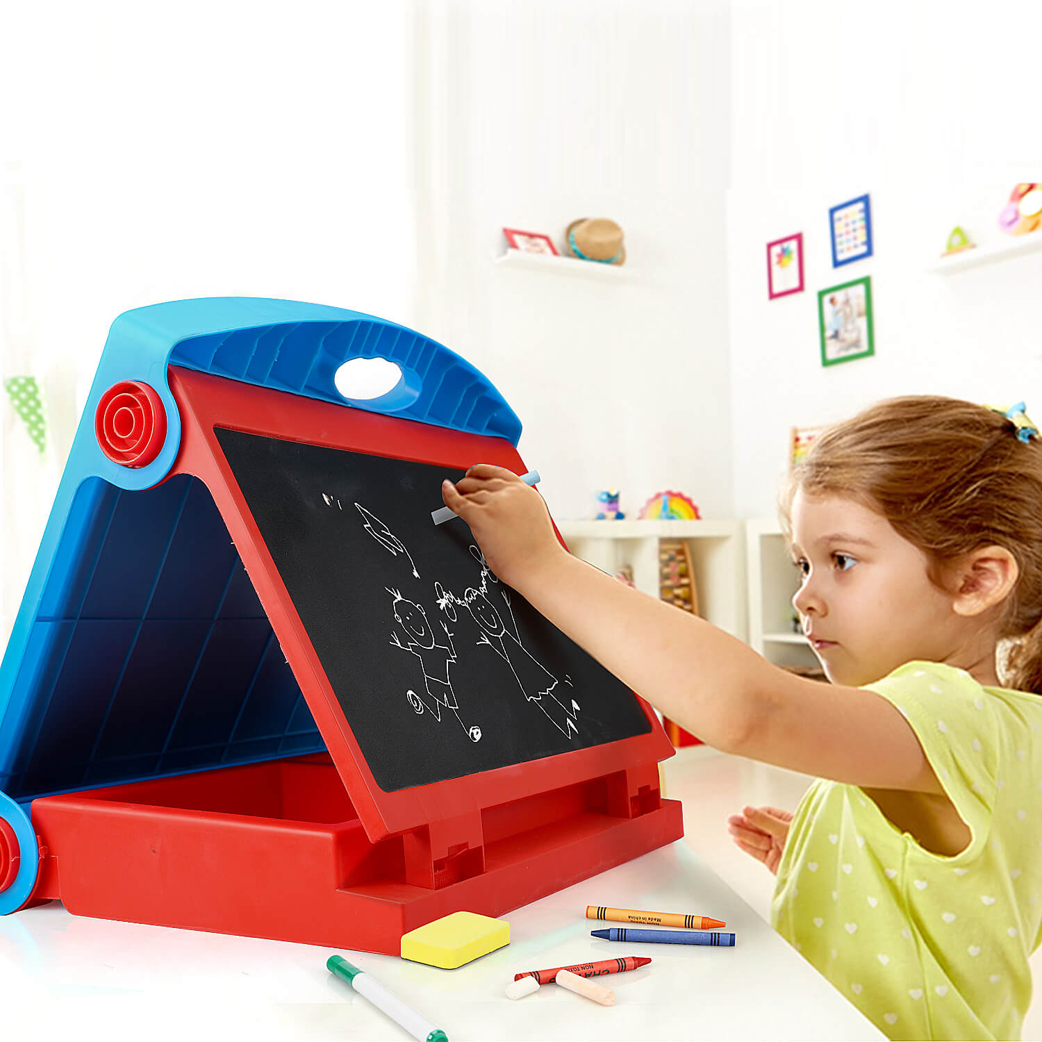 Juego de pizarra blanca y negra Fidtoy 3 en 1 para niños