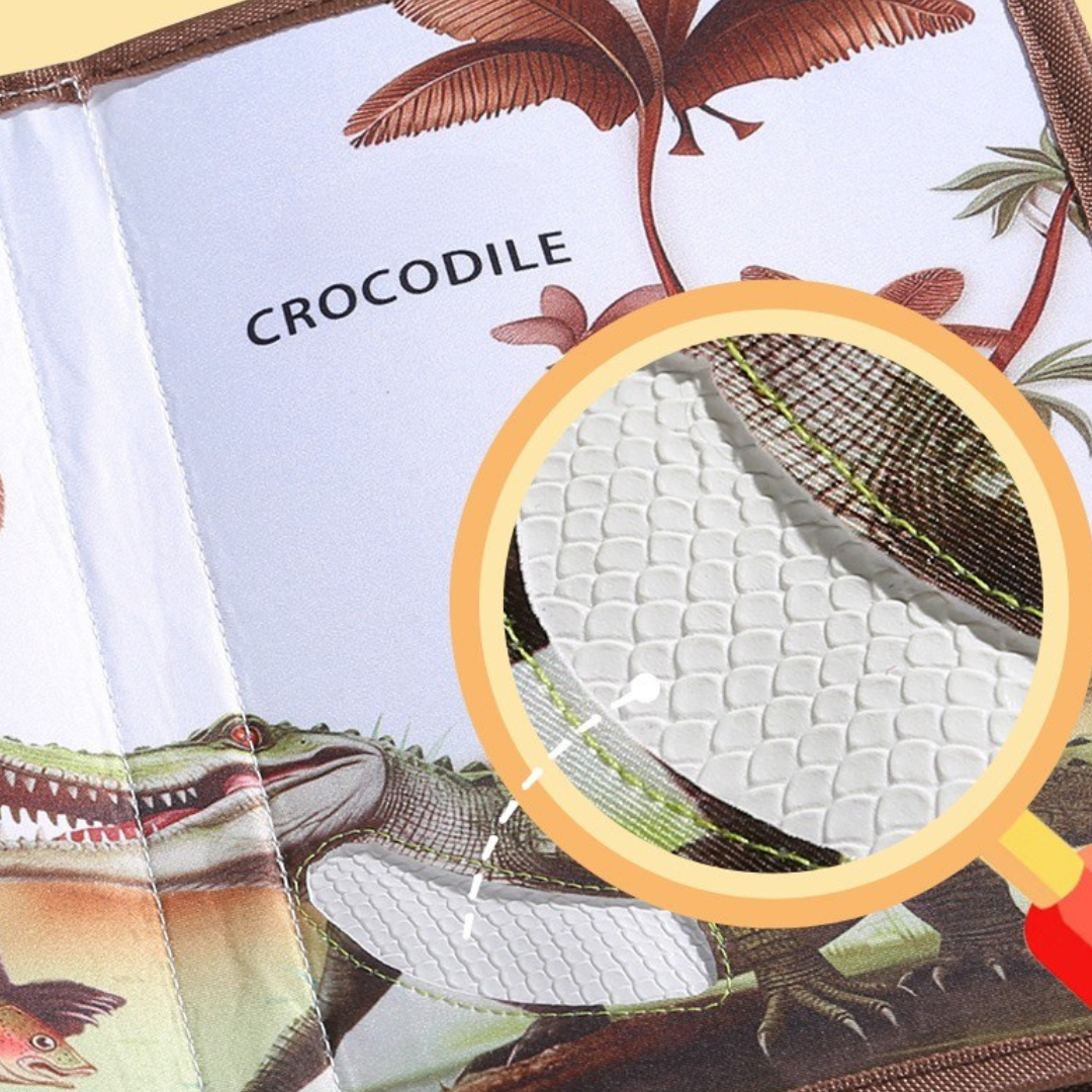 Libro Sensorial Táctil Desmontable de Tela para Bebés con Forma de Animal