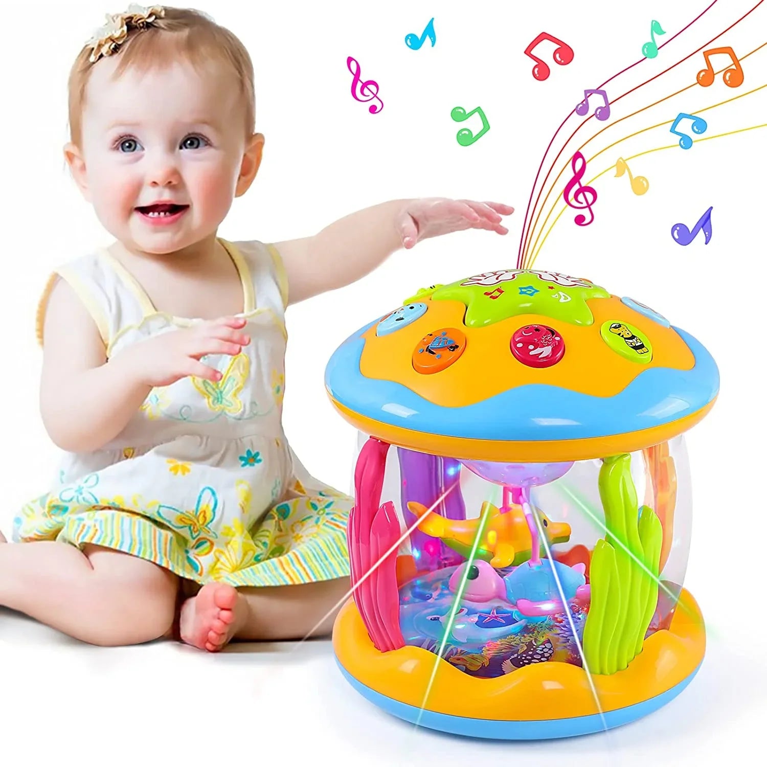 Fidtoy Ocean Light Toy for Babies – Interactive Musical Sensory Toy for Infant & Toddler Play