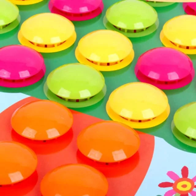 Fidtoy Button Idea Color Recognition Kit for Kids – Button Art Matching Toy with Peg Board, Color Matching Mosaic Puzzle, Fine Motor Learning Activity