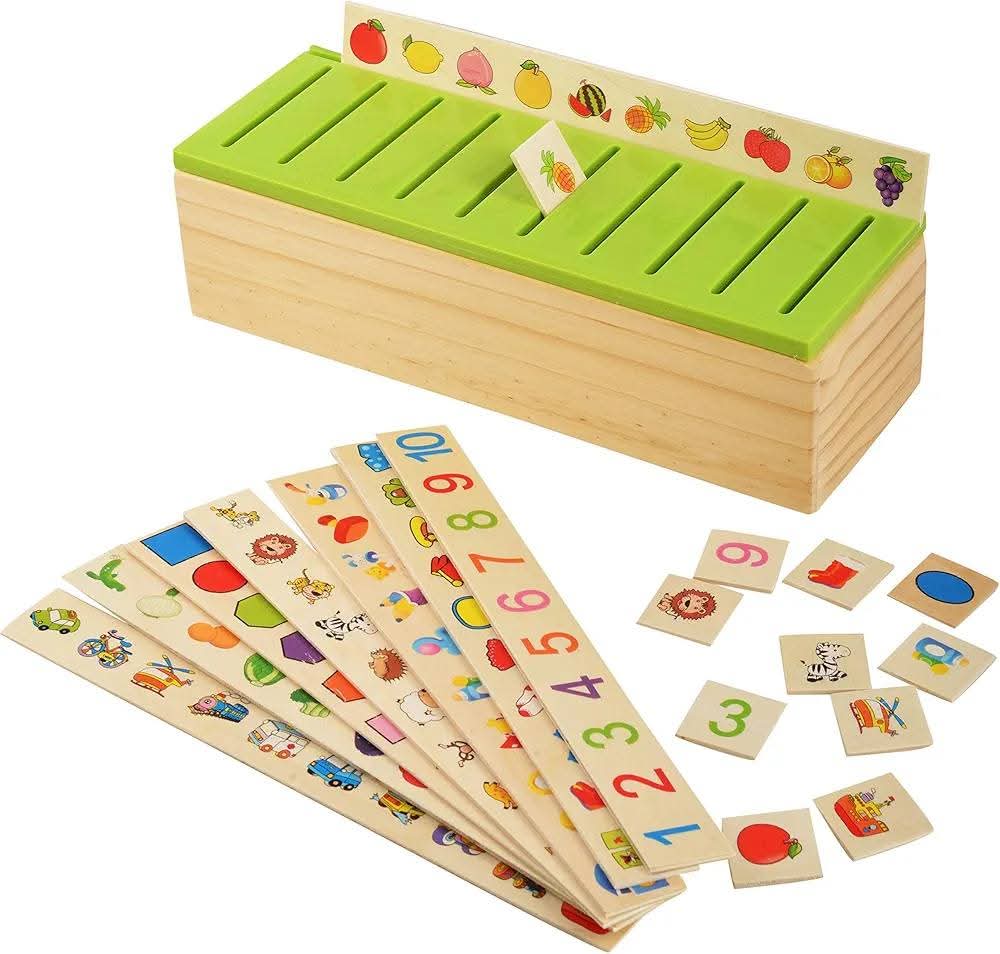Fidtoy Wooden Sorting Box – Montessori Educational Toy for Kids 3+