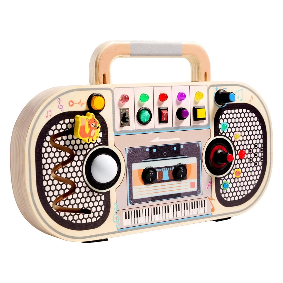 Travel Light-Up Montessori Busy Board (LED Music & Switches)