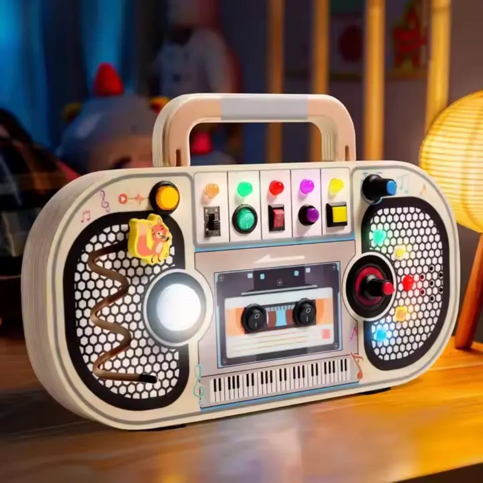 Travel Light-Up Montessori Busy Board (LED Music & Switches)