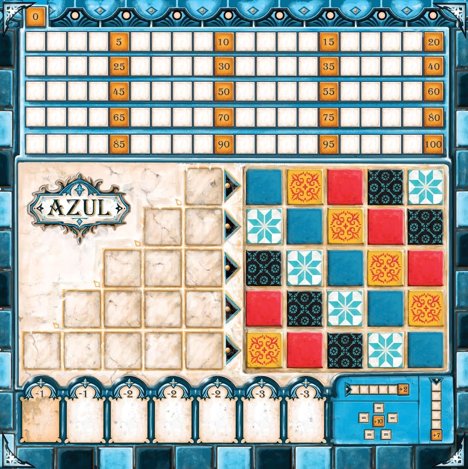 AZUL Juego de mesa de estrategia de colocación de losetas - 4Y1
