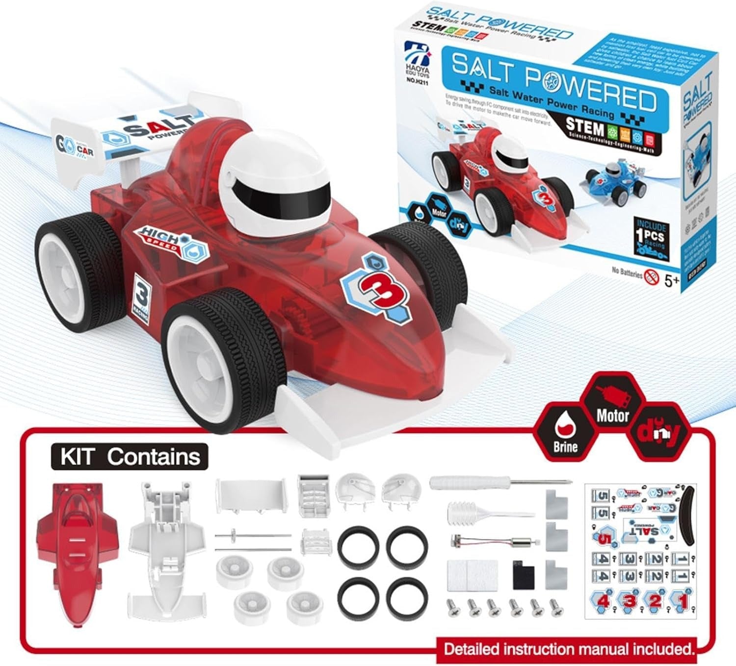 Kit de Coche de Carreras con Energía de Agua Salada STEM DIY - 211