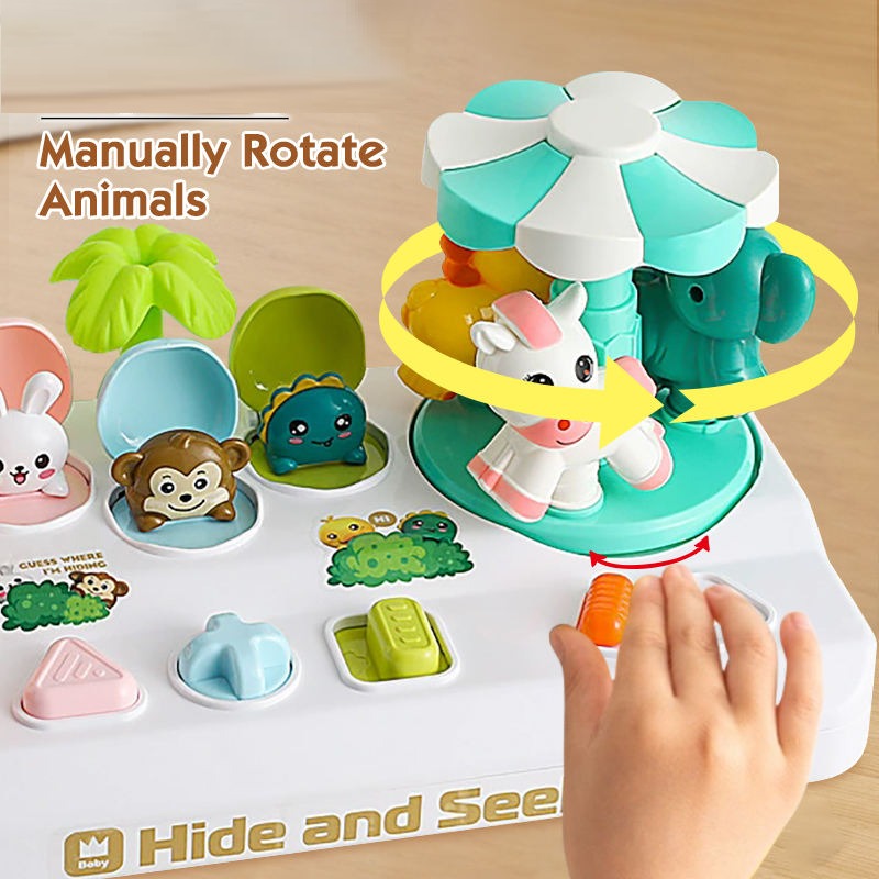 Puzzle animaux cache-cache escamotable - 019