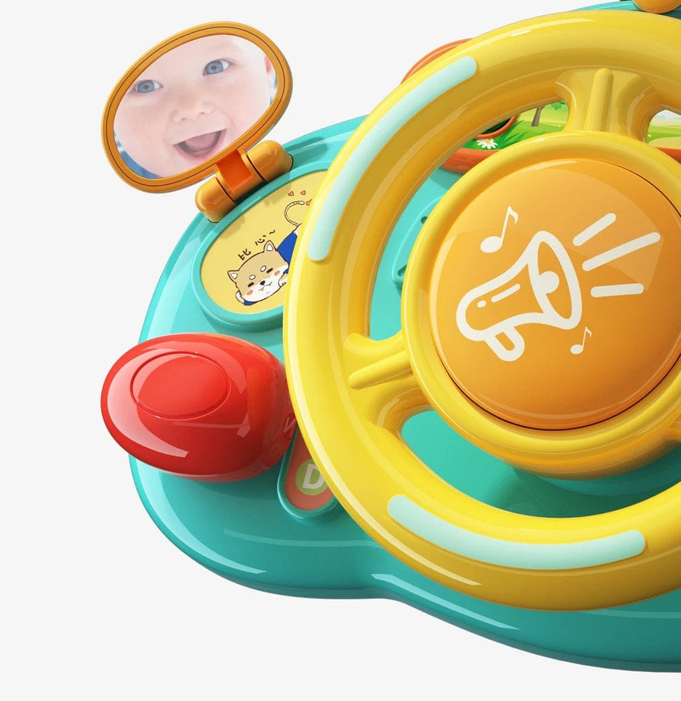 Fidtoy Little Driver Musical Steering Wheel Toy for Toddlers Car Seat Sensory Pretend Driving Play