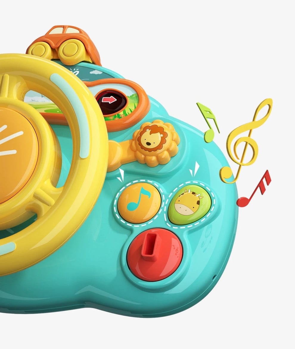 Fidtoy Little Driver Musical Steering Wheel Toy for Toddlers Car Seat Sensory Pretend Driving Play