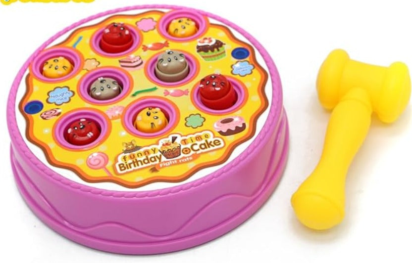 Fidtoy Hammer Cake Toy Set with Pop Up Mice Musical Game