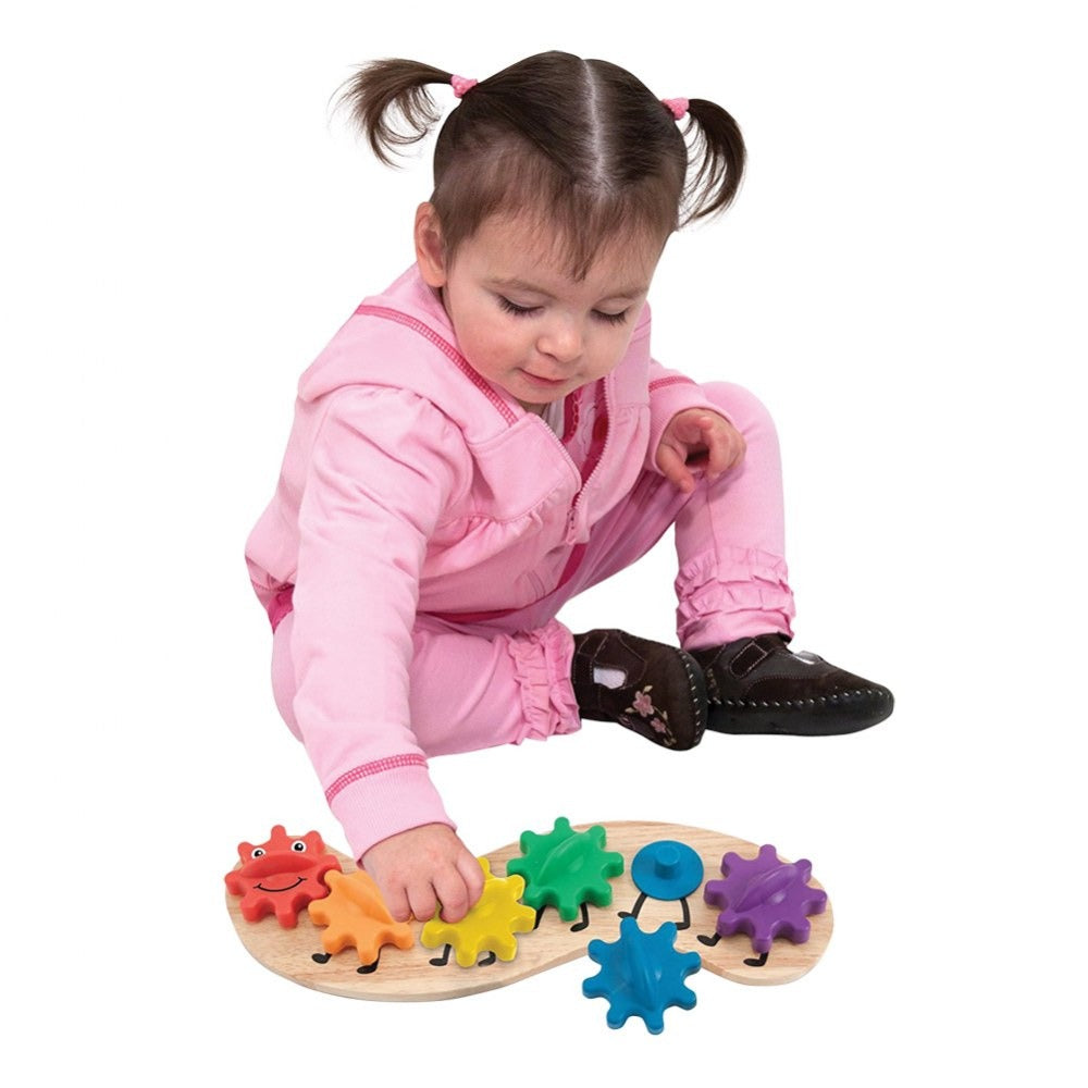 Fidtoy Rainbow Caterpillar Gear Toy for Toddlers – Color Matching & Fine Motor Learning Toy