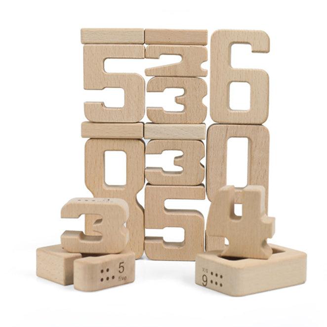 Fidtoy - Juego de números pequeños de madera - Juguete de matemáticas Montessori para niños