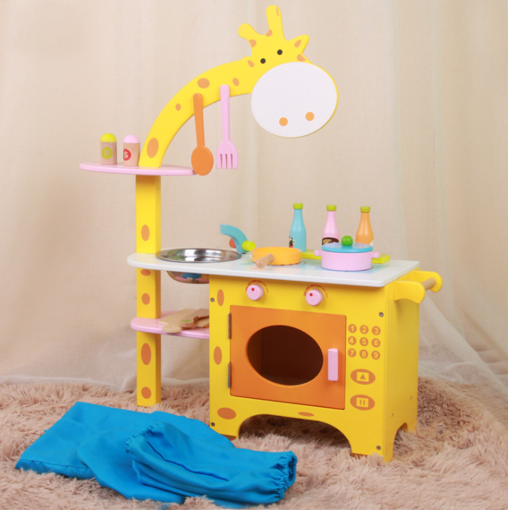 Juego de cocina de madera Fidtoy Jirafa para juego de simulación infantil