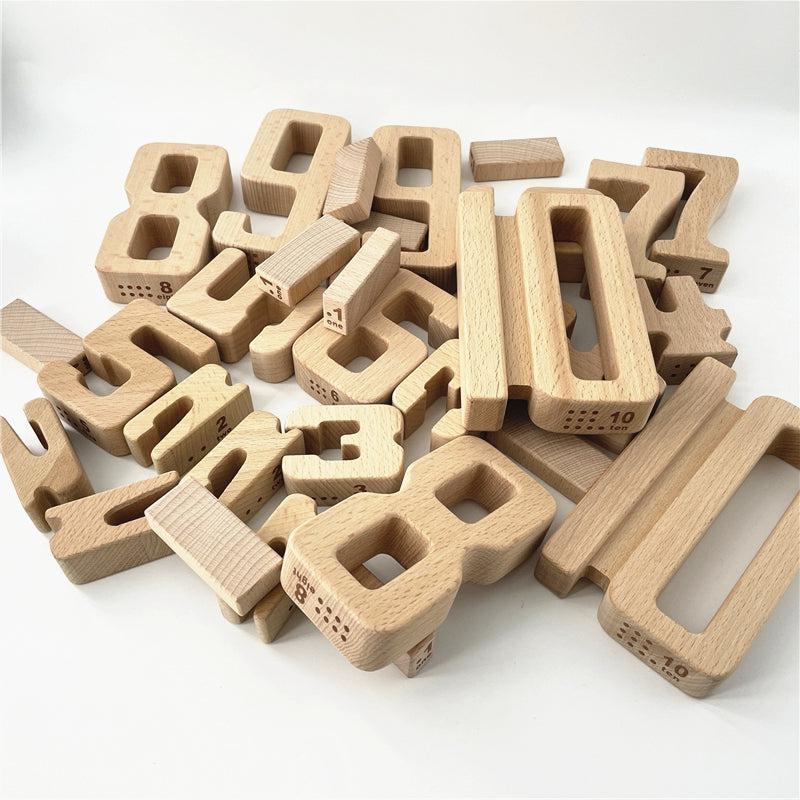 Fidtoy - Juego de números pequeños de madera - Juguete de matemáticas Montessori para niños