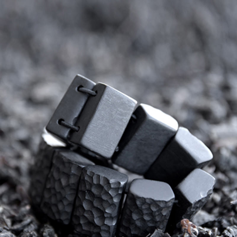Buddha Stones Vintage Ebony Wood Texture Peace Couple Bracelet Bracelet BS 6