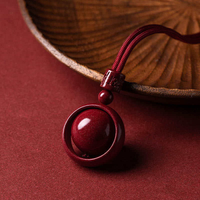 Buddha Stones Cinnabar Om Mani Padme Hum PiXiu Blessing Lucky Bead Necklace Pendant Necklaces & Pendants BS 2