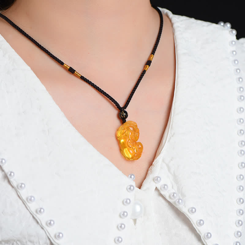 Buddha Stones FengShui Citrine PiXiu Wealth Necklace Pendant Necklaces & Pendants BS 2