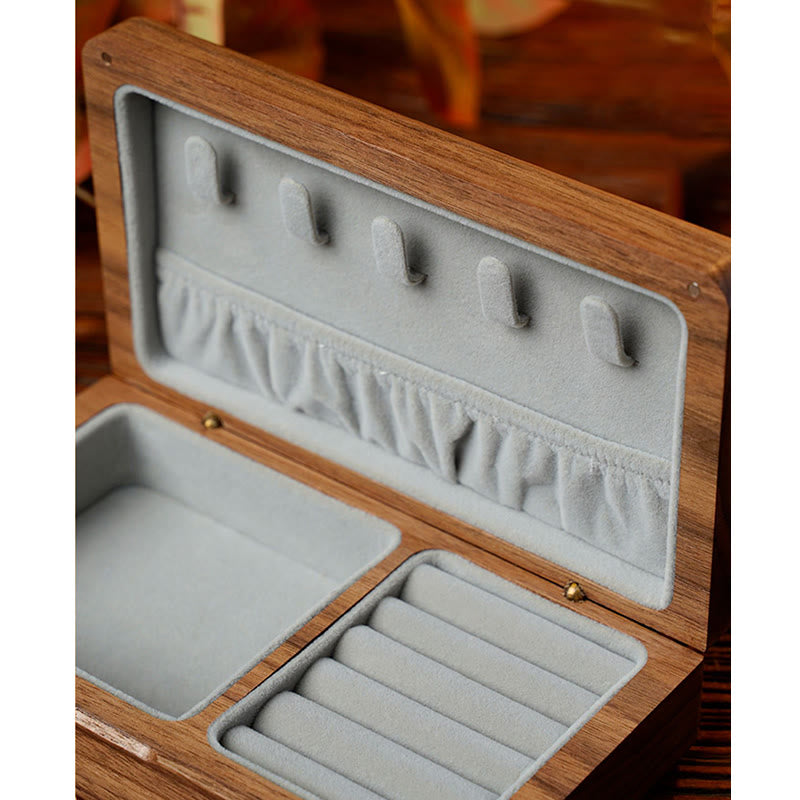 Buddha Stones Vintage Handmade Black Walnut Wood Jewelry Storage Box Wooden Gift Box Jewelry Storage Box BS 11