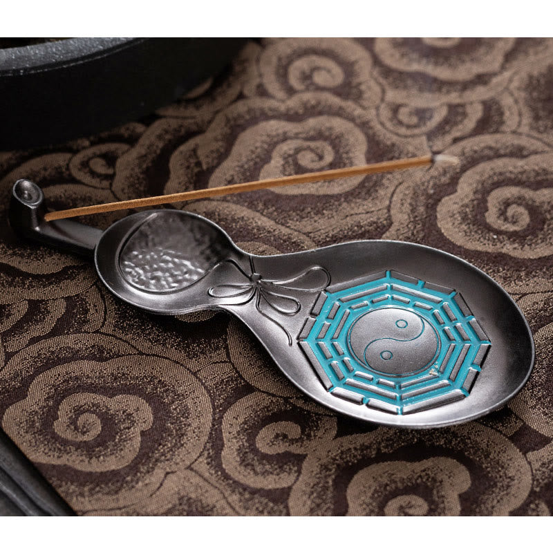 Buddha Stones Gourd Yin Yang Bagua Copper Blessing Incense Burner Decoration Incense Burner BS 9