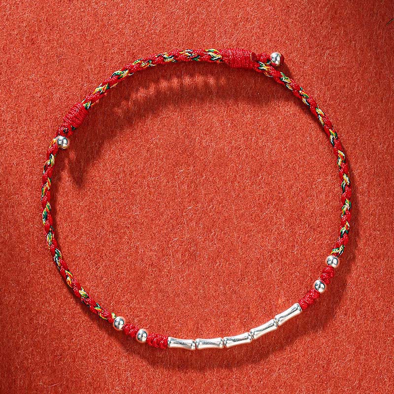 Buddha Stones Tibet Handmade Multicolored Bamboo Protection Braided String Bracelet 7