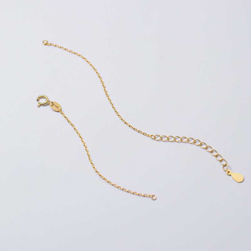 Buddha Stones 925 Sterling Silver Semi-finished Chain Blessing Bracelet Bracelet BS Gold