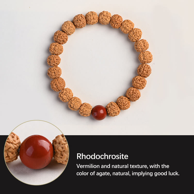 Buddha Stones Tibet Rudraksha Bodhi Seed Wealth Auspiciousness Bracelet Bracelet BS 13