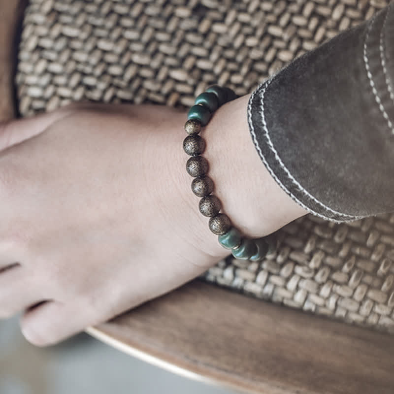 Buddha Stones Tibetan Cyan Bodhi Seed Copper Success Bracelet Bracelet BS 2