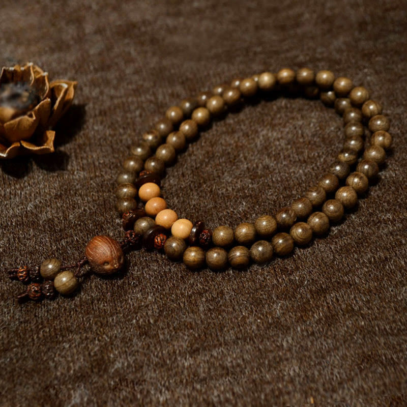 Buddha Stones Tibetan Sandalwood Protection Charm Mala Bracelet Mala Bracelet BS 1