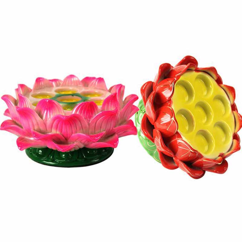 Buddha Stones Meditation Prayer Altar Lotus Flower Candle Holder Buddhist Temple Rituals Use Items Prayer Altar BS 7