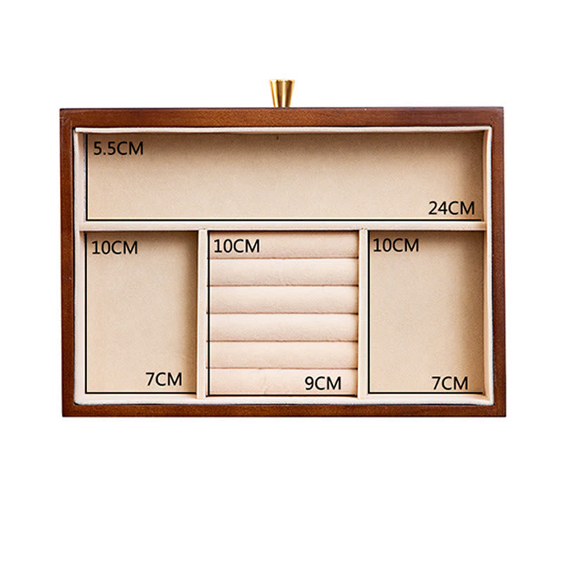 Buddha Stones Retro Solid Wood Jewelry Box Jewelry Storage Box With Drawer Jewelry Box BS 17
