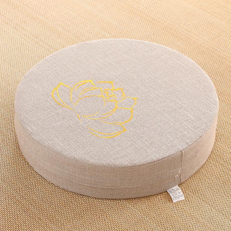 Buddha Stones Lotus Embroidery Cotton Linen Meditation Seat Cushion Decorations BS 9