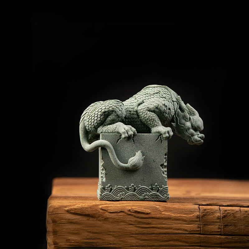 Buddha Stones Feng Shui Standing Sitting Dragon Success Luck Home Decoration Decorations BS 14