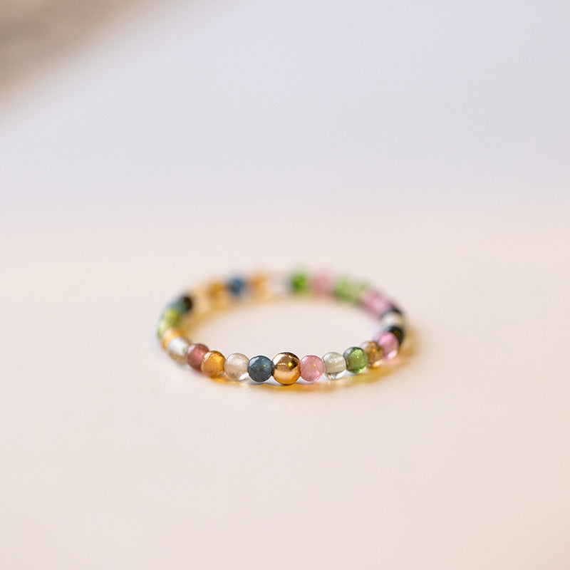 Buddha Stones Natural Tourmaline Positive Love Ring Ring BS 59~60mm