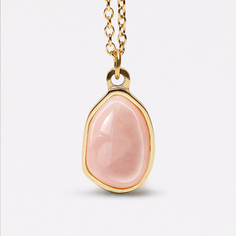 Foviel Natural Green Aventurine Amethyst Rose Quartz Blessing Necklace Pendant