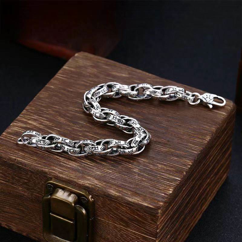 Buddha Stones Tibetan Om Mani Padme Hum Carved Amulet Creativity Bracelet Bracelet BS 2