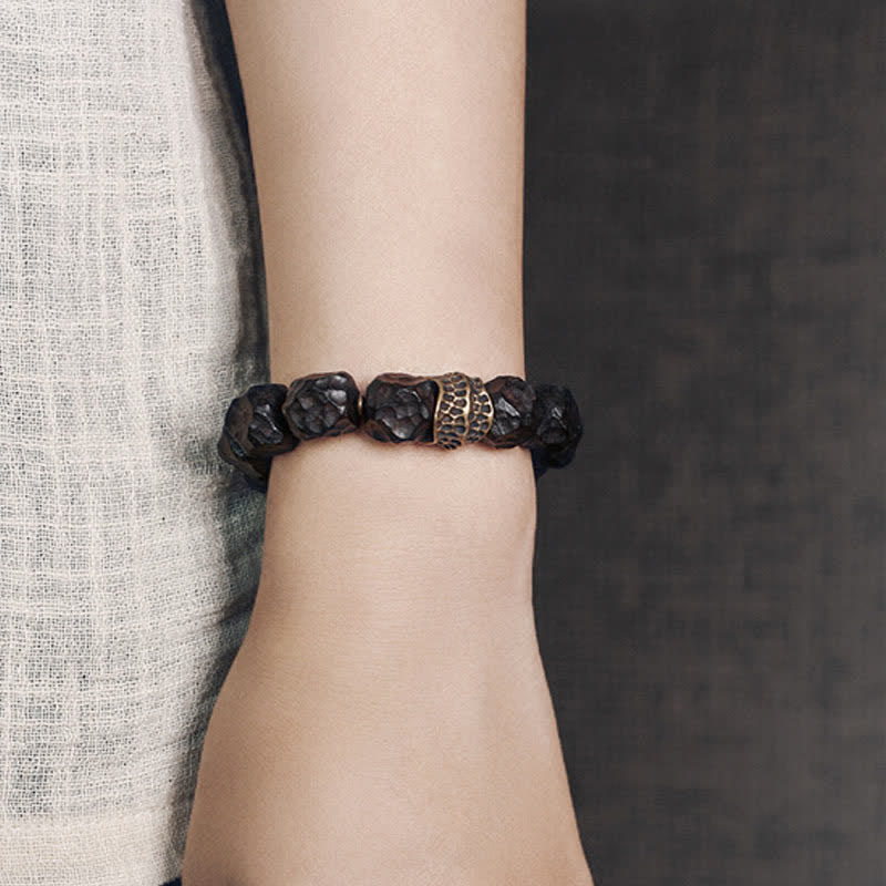 Buddha Stones Ebony Wood Copper Peace Balance Couple Bracelet Bracelet BS 3