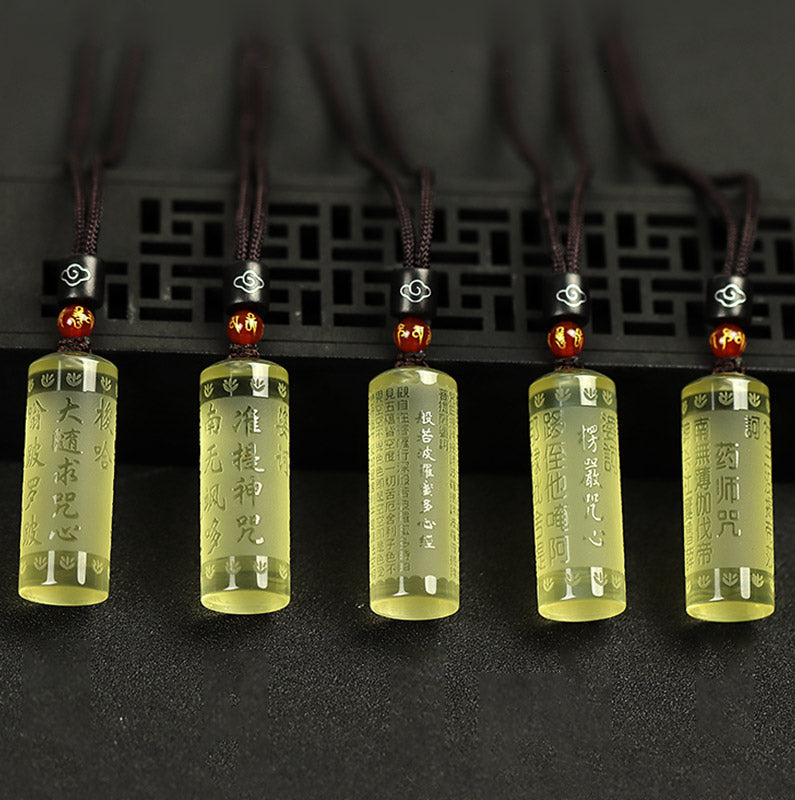 Buddha Stones Heart Sutra Citrine Happiness Strength Necklace Pendant Necklaces & Pendants BS 2