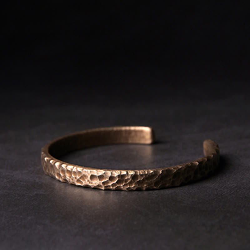 Buddha Stones Lava Rock Stone Copper Balance Cuff Bracelet Bangle - image 14